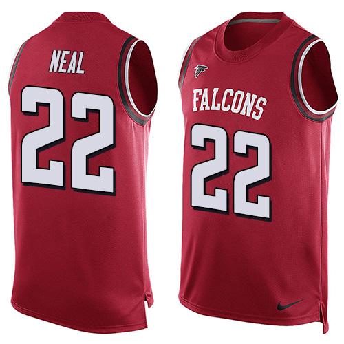 Nike Falcons #22 Keanu Neal Red Team Color Men's Stitched NFL Limited Tank Top Jersey - Click Image to Close